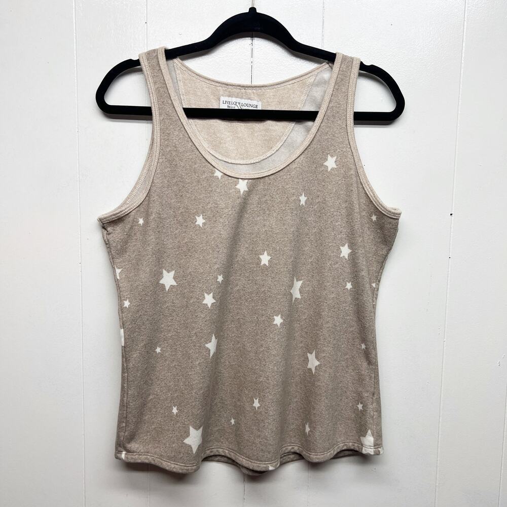 Live Love Lounge Star Print Women's Tank Sweater Size XL Stretch